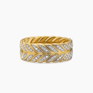 Chevron Pavé Band Ring 9mm