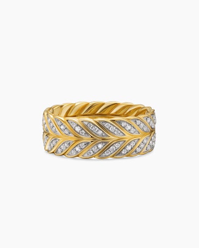 Chevron Pavé Band Ring 9mm